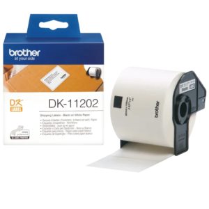 Etichete de hartie Original Brother Black on White, DK11202, pentru P-TOUCH QL-1100|QL-800|QL-810|QL-1050|QL-1060|QL-500|QL-560|QL-570|QL-580|QL-650|QL-700, 62x100mm, 300buc, incl.TV 0 RON, „DK11202”