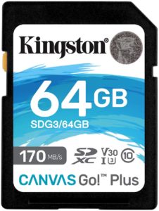 CARD MSD KINGSTON, 64 GB, SD, clasa 10, standard UHS-I U3, „SDG3/64GB” (include TV 0.03 lei)