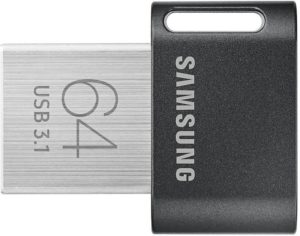 MEMORIE USB SAMSUNG 64 GB, USB 3.1, profil mic, carcasa metalica, negru, „MUF-64AB/APC” (include TV 0.03 lei)