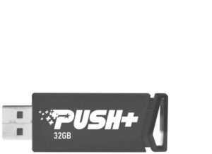 MEMORIE USB 3.2 PATRIOT PUSH+, 32 GB, profil mic, negru, „PSF32GPSHB32U” (include TV 0.03 lei)