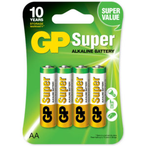 Baterie GP Batteries, Super Alcalina AA (LR6) 1.5V alcalina, blister 4 buc. „GP15A-2UE4” „GPPCA15AS015” – 53874 (include TV 0.32lei)