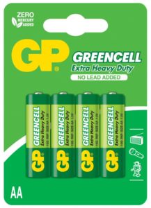 Baterie GP Batteries, Greencell AA (LR6) 1.5V carbon zinc, shrink 4 buc. „GP15GEB-2S4” „GPPCC15KC031” (include TV 0.08lei)