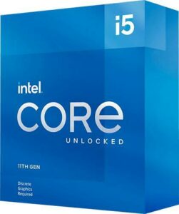 CPU INTEL i5-11600KF, skt LGA 1200, Core i5, frecventa 3.9 GHz, turbo 4.9 GHz, 6 nuclee, putere 125 W, „BX8070811600KF”
