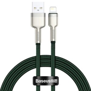 CABLU alimentare si date Baseus Cafule Metal, Fast Charging Data Cable pt. smartphone, USB la Lightning Iphone 2.4A, braided, 2m, verde „CALJK-B06” (include TV 0.06 lei) – 6953156202313