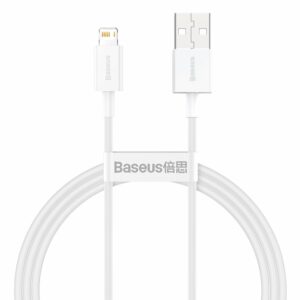 CABLU alimentare si date Baseus Superior, Fast Charging Data Cable pt. smartphone, USB la Lightning Iphone 2.4A, 1m, alb „CALYS-A02” (include TV 0.06 lei) – 6953156205413