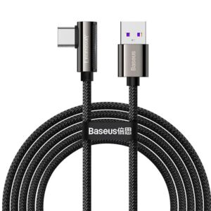 CABLU alimentare si date Baseus Legend Elbow, Fast Charging Data Cable pt. smartphone, USB la USB Type-C 66W, braided, 2m, negru CATCS-C01 (include TV 0.06 lei) - 6953156207547