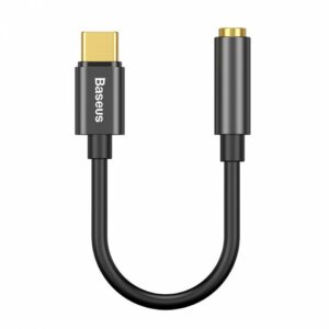CABLU ADAPTOR Baseus, USB Type-C to Jack 3.5mm, lungime 10.5 cm, negru CATL54-01 (include TV 0.06 lei) - 6953156297845