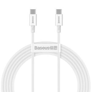 CABLU alimentare si date Baseus Superior, Fast Charging Data Cable pt. smartphone, USB Type-C la USB Type-C 100W, 2m, alb CATYS-C02 (include TV 0.06 lei) - 6953156208469