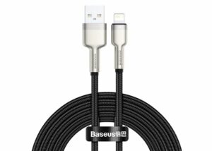 CABLU alimentare si date Baseus Cafule Metal, Fast Charging Data Cable pt. smartphone, USB la Lightning Iphone 2.4A, braided, 2m, negru „CALJK-B01” (include TV 0.06 lei) – 6953156202283