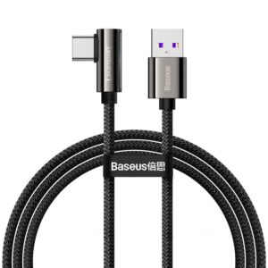 CABLU alimentare si date Baseus Legend Elbow, Fast Charging Data Cable pt. smartphone, USB la USB Type-C 66W, braided, 1m, negru „CATCS-B01” (include TV 0.06 lei) – 6953156207530