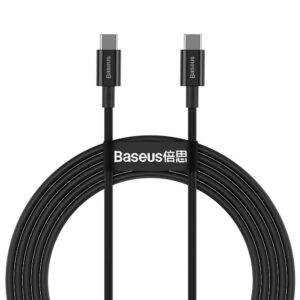 CABLU alimentare si date Baseus Superior, Fast Charging Data Cable pt. smartphone, USB Type-C la USB Type-C 100W, 2m, negru „CATYS-C01”