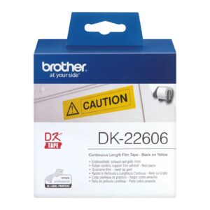 Banda laminata Original Brother Black on White, DK22606, pentru P-TOUCH QL-1100|QL-800|QL-810|QL-1050|QL-1060|QL-500|QL-560|QL-570|QL-580|QL-650|QL-700, 62x15mm, 24m, incl.TV 0 RON, „DK22606”