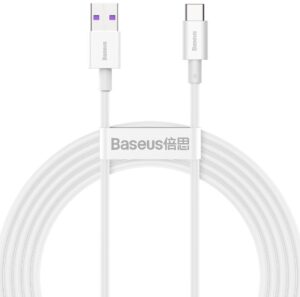 CABLU alimentare si date Baseus Superior, Fast Charging Data Cable pt. smartphone, USB la USB Type-C 66W, 2m, alb „CATYS-A02”