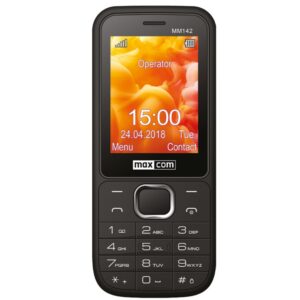 Telefon cu butoane, Maxcom, MM142 ecran 2.4 inch, dual sim, rez. camera 0.3 Mpix, 2G, OEM, acumulator 800 mAh, negru, MM142 Black (include TV 0.5lei)