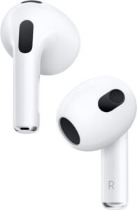 CASTI Apple Airpods gen3, pt. smartphone, wireless, intraauriculare – butoni, microfon pe casca, conectare prin Bluetooth 5.0, alb, „mme73zm/a” (include TV 0.18lei)