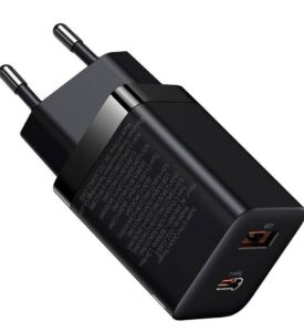 INCARCATOR retea Baseus Super Si Pro, Quick Charge 30W, 1 x USB 5V/3A, 1 x USB Type-C 5V/3A, negru „CCSUPP-E01”