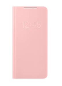 HUSA Smartphone Samsung, pt Galaxy S21+, tip smart book cover, poliuretan, Smart LED View, roz, „EF-NG996PPEGEE”