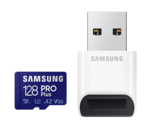 Card memorie Samsung PRO Plus + Cititor USB carduri micro-SDXC, MB-MD128KB/WW, 128GB, MB-MD128KB/WW (include TV 0.03 lei)