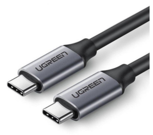 CABLU alimentare si date Ugreen, „US161”, Fast Charging Data Cable pt. smartphone, USB Type-C la USB Type-C 60W/3A, USB 3.1, 5Gbps, nickel plating, PVC, 1.5m, gri „50751” (include TV 0.06 lei) – 6957303857517