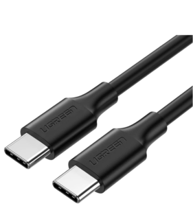 CABLU alimentare si date Ugreen, „US286”, Fast Charging Data Cable pt. smartphone, USB Type-C la USB Type-C 60W/3A, nickel plating, PVC, 1.5m, negru „50998” (include TV 0.06 lei) – 6957303859986
