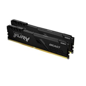 Memorie DDR Kingston FURY Beast DDR4 64 GB, frecventa 3200 MHz, 32 GB x 2 module, radiator, „KF432C16BBK2/64”