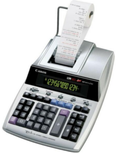 Calculator de birou CANON, MP-1411LTSC, ecran 14 digiti, Ribon, functie business, tax si conversie moneda, gri, „2497B001AA” (include TV 0.18lei)