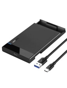 RACK extern Ugreen, „US221″ pt HDD si SSD SATA 2.5” conectare USB 3.0 max 6 Gbps, 1 x 50cm USB Type-C to USB 3.0 Cable, ABS, negru „50743” (include TV 0.8lei) – 6957303857432
