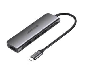 DOCKING Station Ugreen, „CM136” conectare PC USB Type-C, USB 3.0 x 3|HDMI x 1/4K/30Hz|USB Type C x 1 PD|Jack 3.5mm(M) x 1, aluminiu, gri „80132” (include TV 0.8lei) – 6957303881321