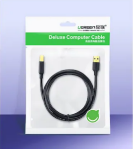 CABLU USB Ugreen pt. imprimanta, „US135” USB 2.0 (T) la USB 2.0 Type-B (T), 5m, conectori auriti, negru, „10352” (include TV 0.06 lei) – 6957303813520