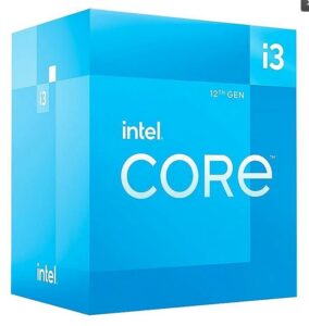 CPU INTEL i3-12100F, skt LGA 1700, Core i3, frecventa 3.3 GHz, turbo 4.3 GHz, 4 nuclee, putere 58 W, „BX8071512100F S RL63”