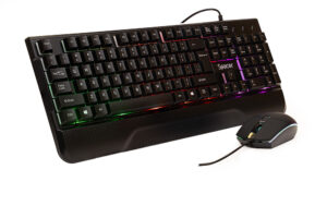 KIT gaming SPACER USB INVICTUS, tastatura RGB rainbow + mouse optic 7 culori, black, SPGK-INVICTUS (include TV 0.8lei)