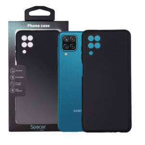 HUSA SMARTPHONE Spacer pentru Samsung Galaxy A12, grosime 2mm, material flexibil silicon + interior cu microfibra, negru SPPC-SM-GX-A12-SLK