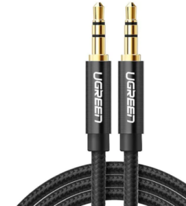 CABLU audio Ugreen, „AV112” stereo (3.5 mm jack T/T), 1m, conectori auriti, braided, negru „50361” (include TV 0.18lei) – 6957303853618