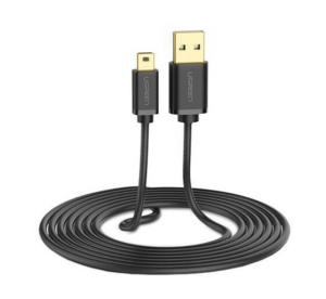 CABLU USB Ugreen, „US132” USB 2.0 (T) la Mini-USB (T) 5 Pin, 1m, conectori auriti, negru, „10355” (include TV 0.06 lei) – 6957303813551