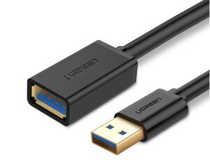 CABLU USB Ugreen prelungitor, „US129” USB 3.0 (T) la USB 3.0 (M), conectori auriti, 1.5m, negru, „30126” (include TV 0.18lei) – 6957303831265