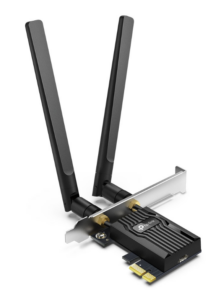 PLACA RETEA TP-LINK AX3000, intern wireless 2.4 GHz | 5 GHz, PCI-E, port, 3000 Mbps, antena externa x 2, „Archer TX55E”