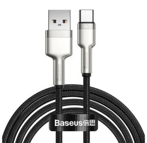 CABLU alimentare si date Baseus Cafule Metal, Fast Charging Data Cable pt. smartphone, USB la USB Type-C 66W, 2m, negru CAKF000201