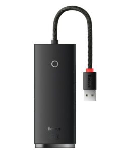 HUB extern Baseus Lite, porturi USB: USB 3.0 x 4, conectare prin USB 3.0, lungime 2m, negru, „WKQX030201” (include TV 0.8lei) – 6932172606220