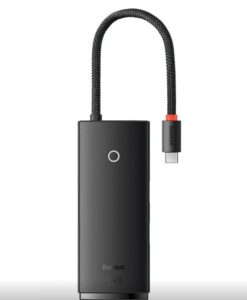 DOCKING Station Baseus Lite, conectare PC USB Type-C, USB 3.0 x 3, USB Type C x 1 PD 20V/5A, HDMI x 1/4K/30Hz, negru „WKQX040001” (include TV 0.75 lei) – 6932172606305