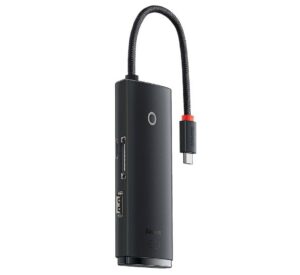 DOCKING Station Baseus Lite, conectare PC USB Type-C, USB 3.0 x 2, USB Type C x 1, HDMI x 1/4K/30Hz, card reader SD/microSD, negru „WKQX050001” (include TV 0.75 lei) – 6932172606329