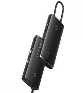 DOCKING Station Baseus Lite, conectare PC USB Type-C, USB 3.0 x 2, USB Type C x 1 PD, HDMI x 1/4K/30Hz, card reader SD/microSD, negru WKQX050101 (include TV 0.75 lei) - 6932172606343