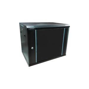Rack 9U 600×450, montare pe perete, usa din sticla, panouri laterale detasabile si securizate , dezasamblat, culoare negru RAL 9004, DATEUP „MP.6409.9001”