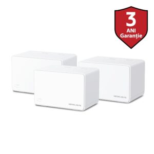 MESH MERCUSYS, wireless, router AX3000, pt interior, 3000 Mbps, port LAN si WAN Gigabit, 2.4 GHz | 5 GHz, standard 802.11ac, „Halo H80X(3-pack)”(include TV 1.75lei)