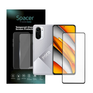 FOLIE STICLA Spacer pentru Xiaomi Pocophone F3 5G, grosime 0.3mm, acoperire totala ecran, strat special anti-ulei si anti-amprenta, Tempered Glass, sticla 9D, duritate 9H SPPG-XI-PC-F35G-TG