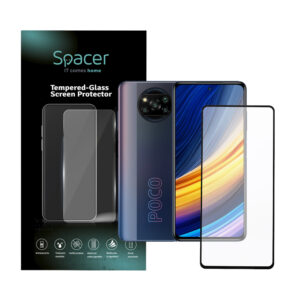 FOLIE STICLA Spacer pentru Xiaomi Pocophone X3 Pro 5G, grosime 0.3mm, acoperire totala ecran, strat special anti-ulei si anti-amprenta, Tempered Glass, sticla 9D, duritate 9H SPPG-XI-PC-X3P5G-TG