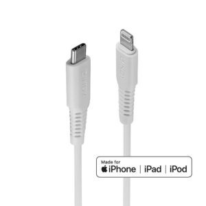 CABLU alimentare si date Lindy pt.smartphone Lightning (T) la USB Type-C (T), 1 m, PVC, alb, LY-31316 (include TV 0.06 lei)