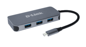 HUB extern D-LINK, porturi 3 x SuperSpeed USB 3.0, 1 x USB-C with data sync & power delivery up to 60W, 1 x HDMI 4k, 1 x RJ-45 Gigabit, conectare prin USB Type C, cablu 10 cm, metalic, argintiu „DUB-2335” (include TV 0.8lei)