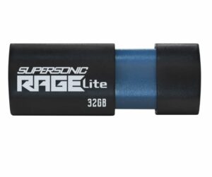 MEMORIE USB 3.2 PATRIOT Supersonic Rage Lite, 32 GB, protectie slide, negru, „PEF32GRLB32U” (include TV 0.03 lei)