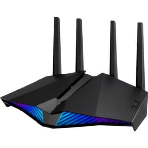 ASUS RT-AX82U V2 AX5400 Dual Band WiFi 6 Gaming Router Mobile Game Mode AiMesh support AURA RGB Gaming port Gear Accelerator „90IG07W0-MO3B10” (include TV 0.8 lei)