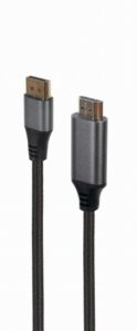 CABLU video GEMBIRD, adaptor DisplayPort (T) la HDMI (T), DP v1.2, 4K (3840 x 2160) la 60Hz, 1.8m, negru, „CC-DP-HDMI-4K-6” (include TV 0.18lei)